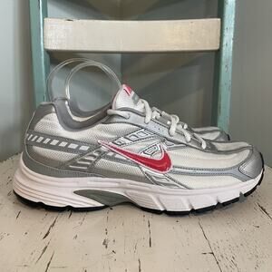 Nike Shoes Womens 10 Initiator Running Sneakers 394053-101 White Silver Lace Up